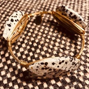 Bourbon and Boweties Grey Spotted Bangle Bracelet